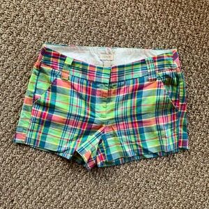 J. Crew Pastel Green Plaid Shorts